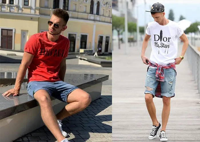 С чем носить джинсовые мужские шорты? - блог FREEVER