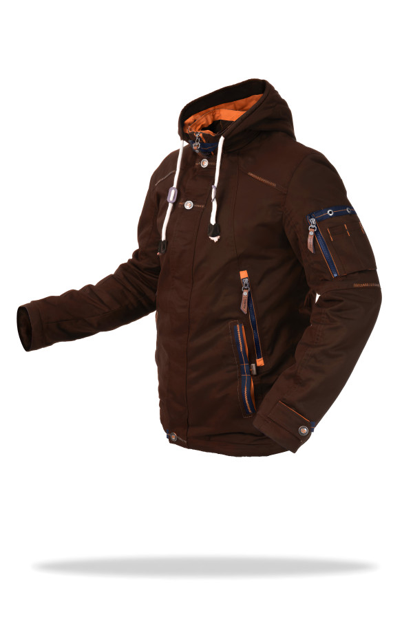 Куртка чоловіча демісезонна J027 коричнева, Фото №3 - freever.ua