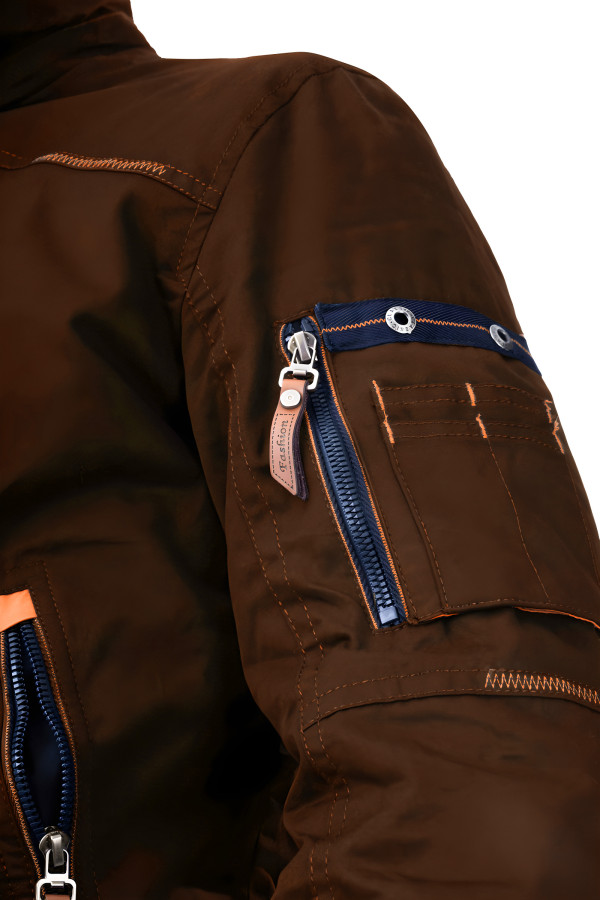 Куртка чоловіча демісезонна J027 коричнева, Фото №5 - freever.ua