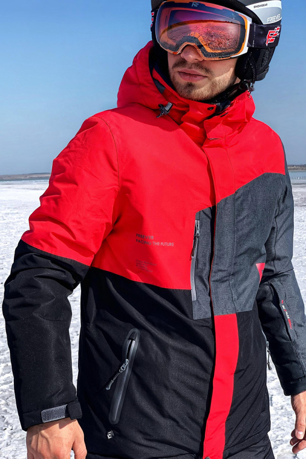 Гірськолижна куртка чоловіча Freever GF 11722 червона, Фото №6 - freever.ua