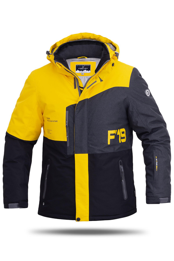 Гірськолижна куртка чоловіча Freever GF 11722 жовта, Фото №2 - freever.ua