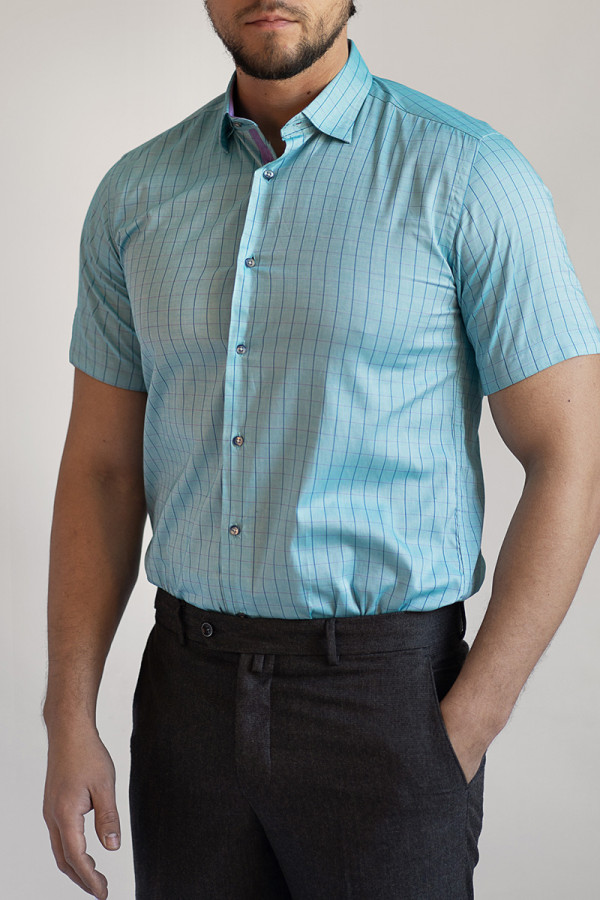 Рубашка мужская MG133103 голубая