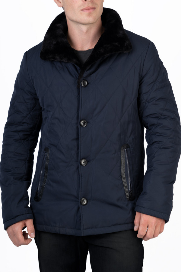 Куртка мужская зимняя J15527 синяя - freever.ua