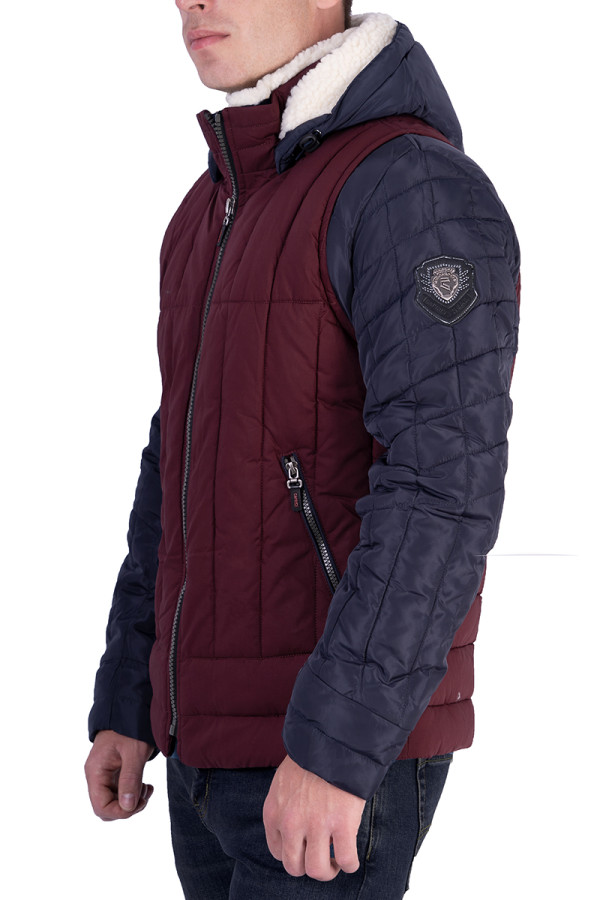 Куртка чоловіча зимова J1612 бордова, Фото №2 - freever.ua