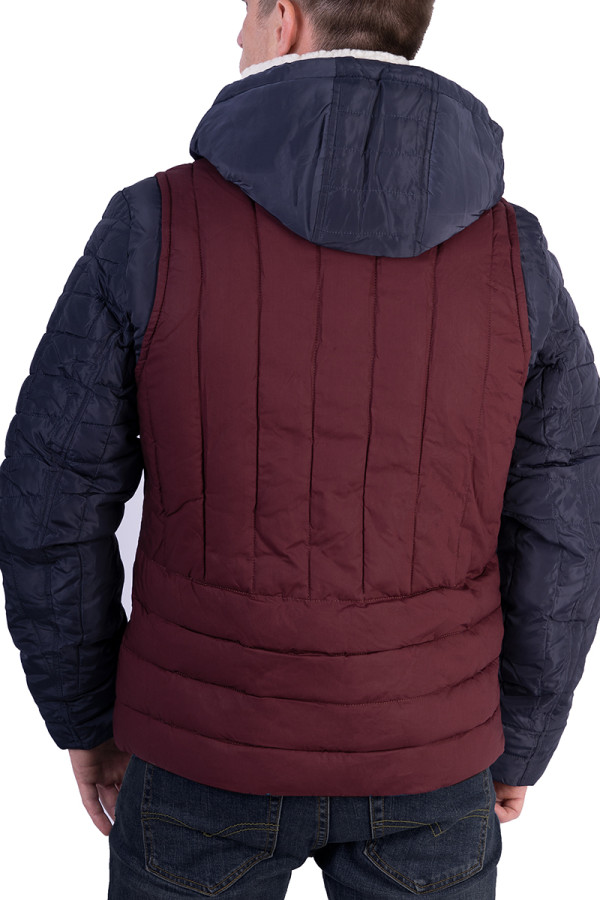 Куртка чоловіча зимова J1612 бордова, Фото №3 - freever.ua