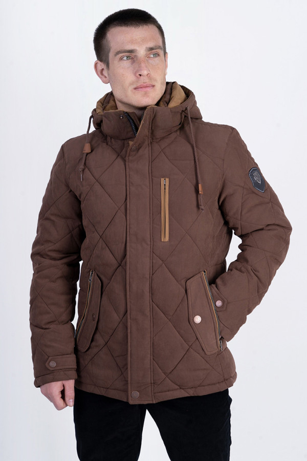 Куртка мужская зимняя J1619 коричневая - freever.ua