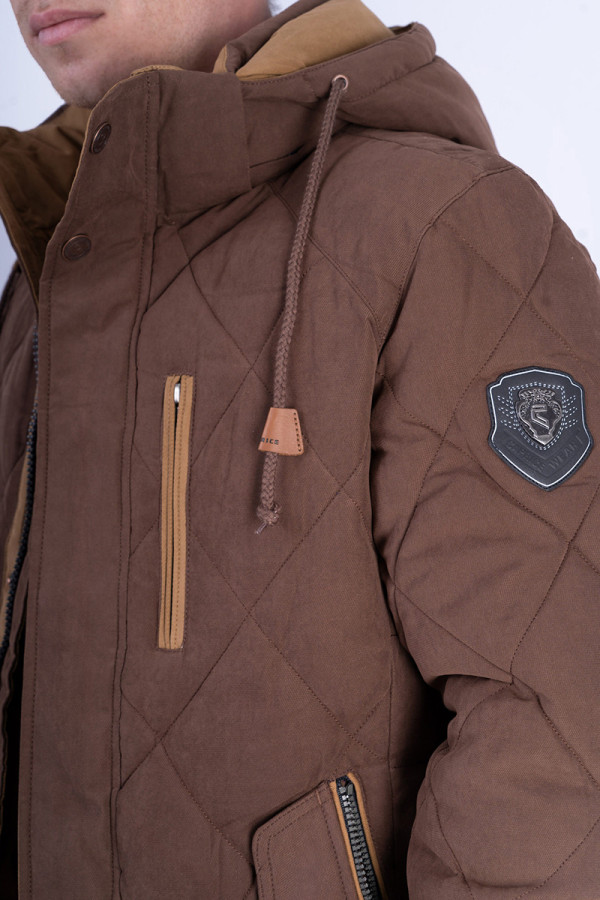 Куртка чоловіча зимова J1619 коричнева, Фото №5 - freever.ua