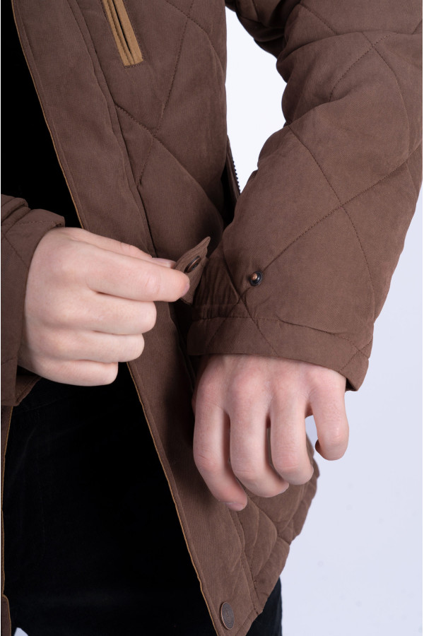 Куртка мужская зимняя J1619 коричневая, Фото №7 - freever.ua