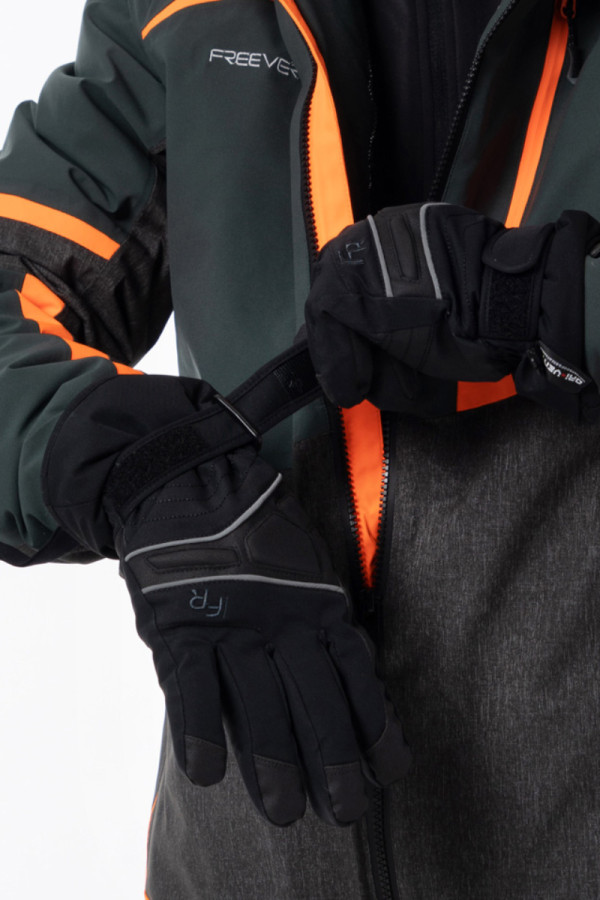 Рукавички гірськолижні чоловічі Freever WF 1803 чорні, Фото №4- freever.ua