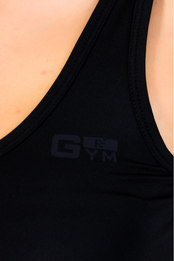 Майка для фитнеса женская Freever GF 18138 черная с серым, Фото №6 - freever.ua