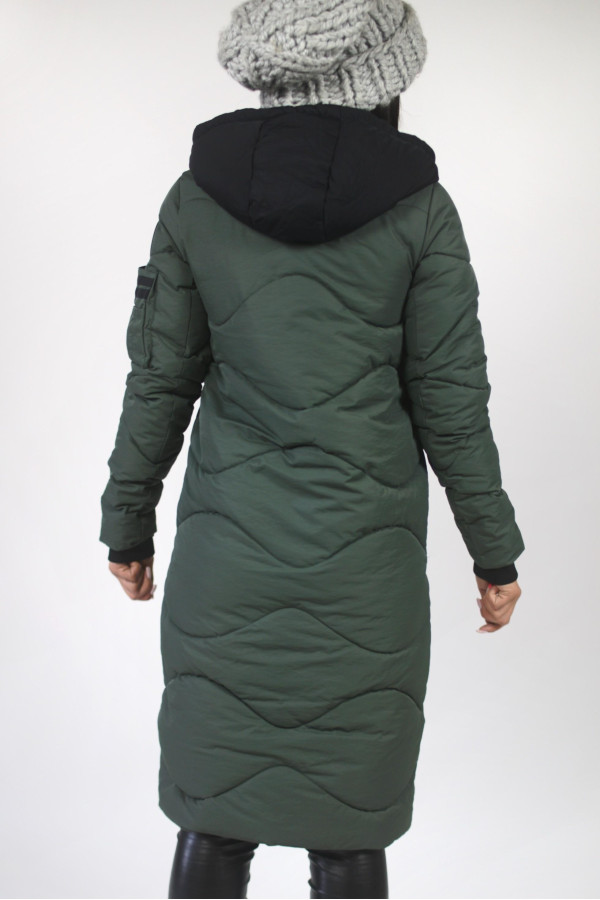 Пальто жіноче Freever GF 1818 хакі, Фото №4 - freever.ua