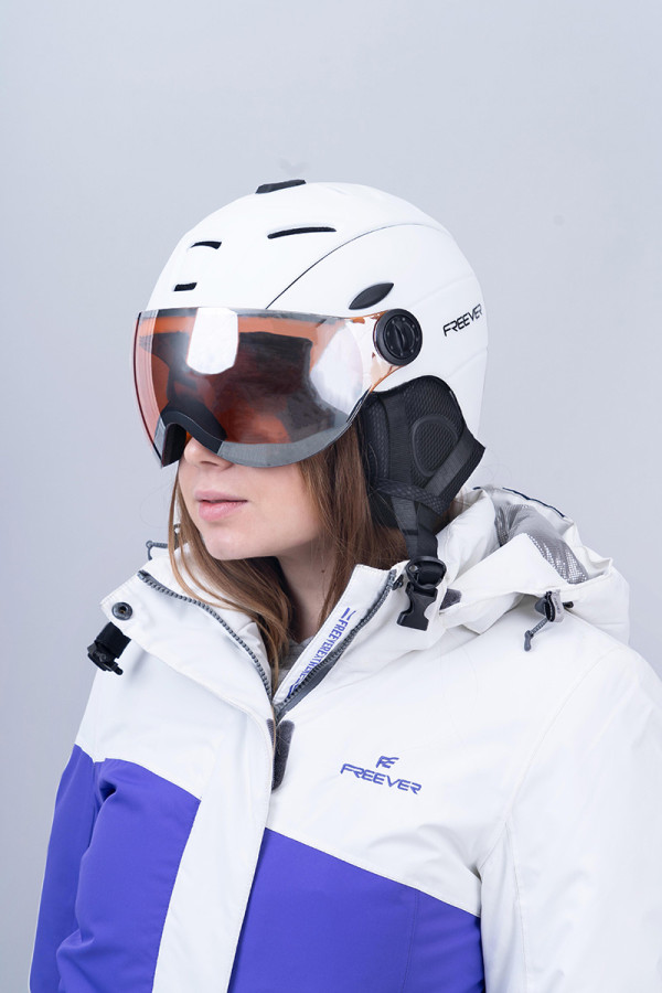 Горнолыжный шлем с визером Freever GF MS95 белый, Фото №4 - freever.ua