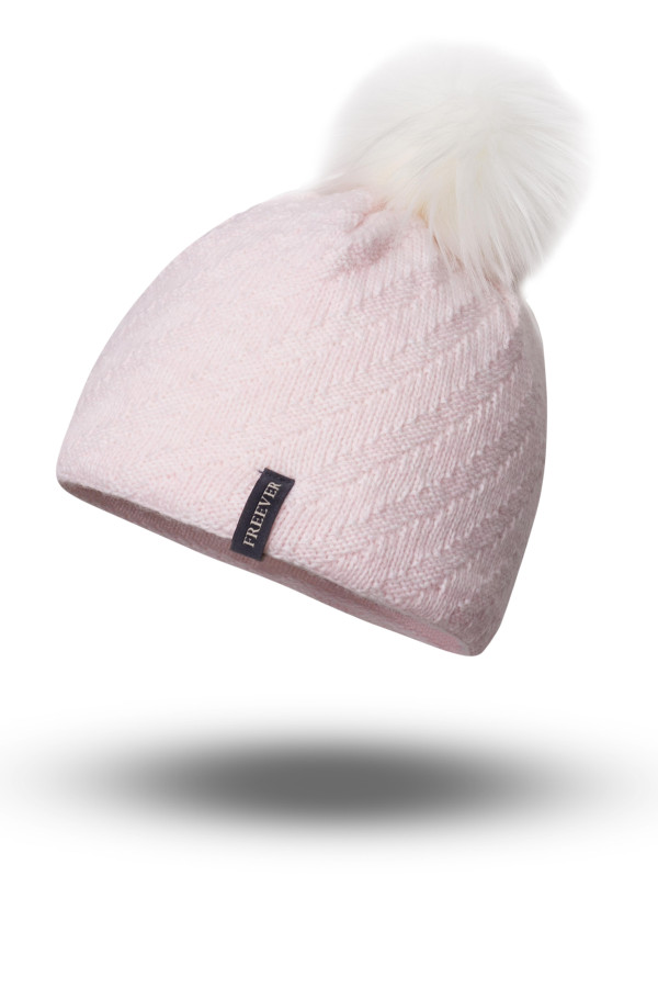 В'язана шапка жіноча Freever GF 20305 рожева