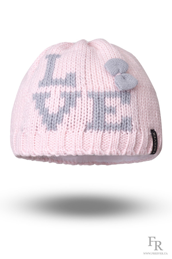 В'язаний комплект для дівчинки (шапка рукавички) Freever GF 20330 рожевий, Фото №5 - freever.ua
