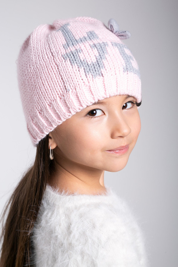 В'язаний комплект для дівчинки (шапка рукавички) Freever GF 20330 рожевий, Фото №4 - freever.ua