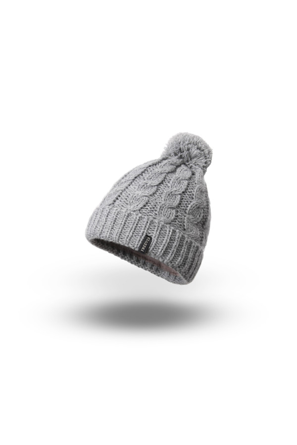 Вязаный комплект для девочки (шапка перчатки) Freever GF 20331 серый - freever.ua