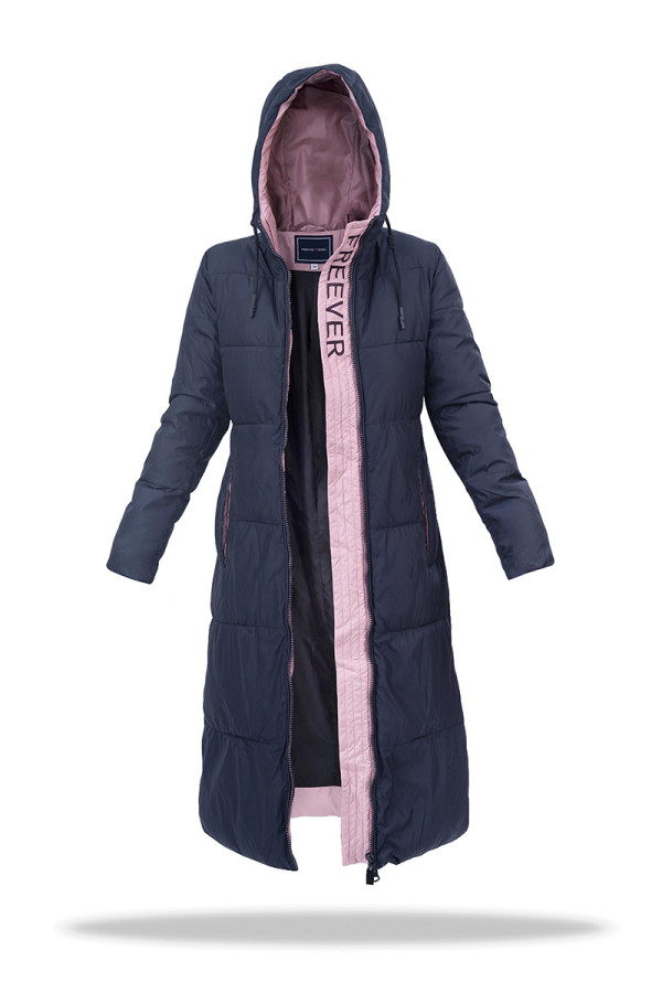 Пальто женское Freever GF 2040 темно-синее - freever.ua