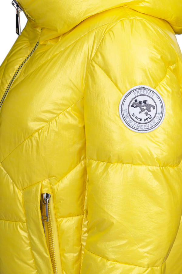 Зимняя куртка женская Freever SF 20501 желтая, Фото №6 - freever.ua