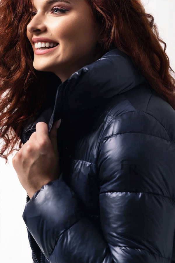 Зимняя куртка женская Freever SF 20509 темно-синяя, Фото №3 - freever.ua