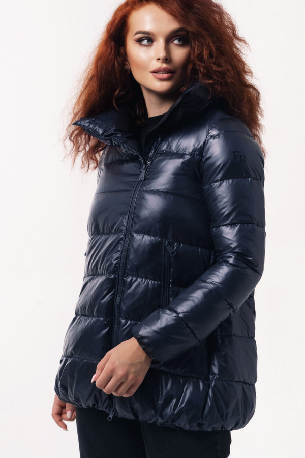 Зимняя куртка женская Freever SF 20509 темно-синяя, Фото №4 - freever.ua