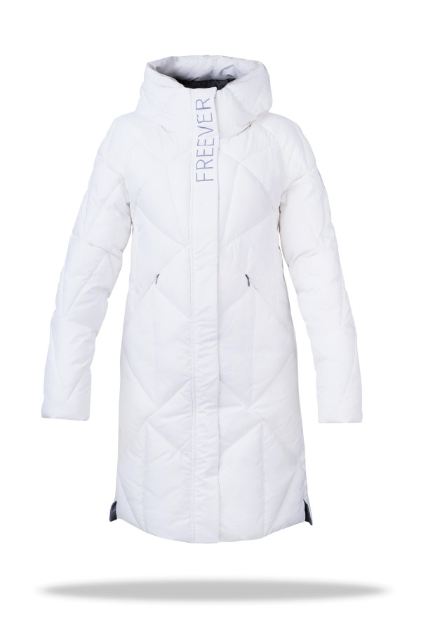 Пальто+шарф женское Freever SF 20511 белое, Фото №2 - freever.ua