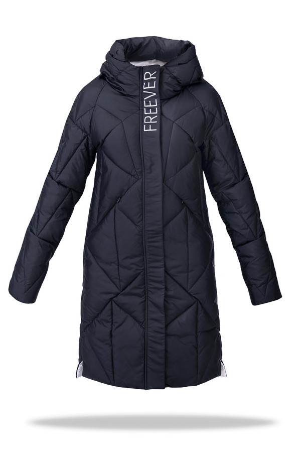 Пальто + шарф женское Freever SF 20511 черное, Фото №2 - freever.ua