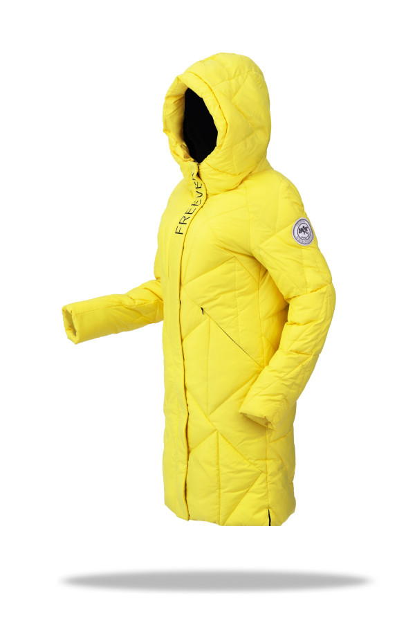 Пальто + шарф женское Freever SF 20511 желтое, Фото №4 - freever.ua