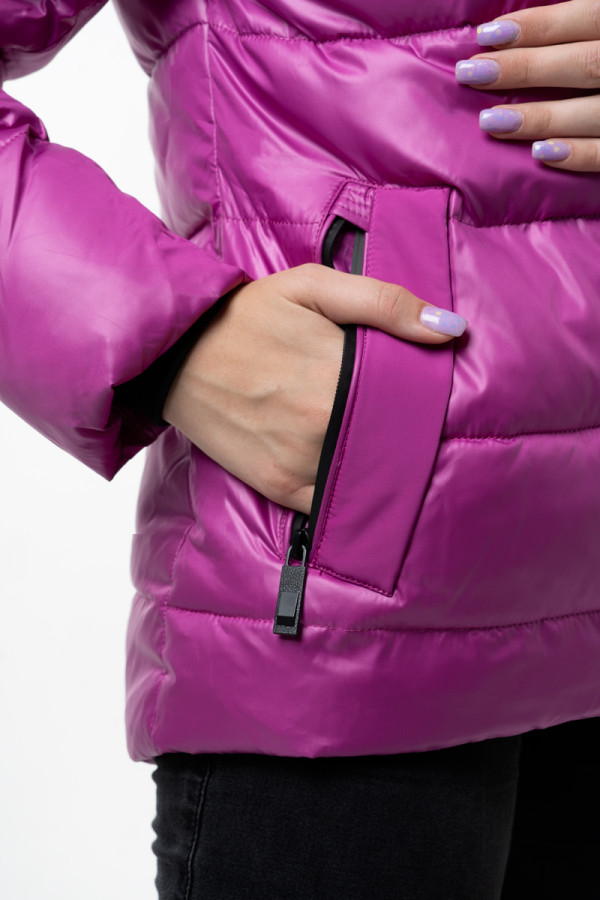 Зимняя куртка женская Freever SF 2067 малиновая, Фото №6 - freever.ua