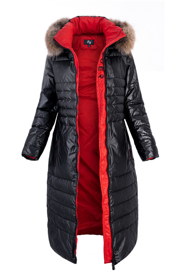 Пальто женское Freever WF 2103 черное - freever.ua