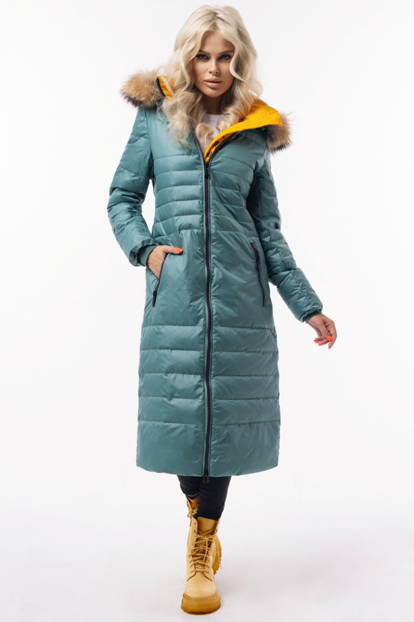 Пальто женское Freever WF 2103 зеленое, Фото №10 - freever.ua