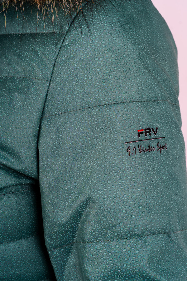 Пальто женское Freever WF 2103 зеленое, Фото №8 - freever.ua