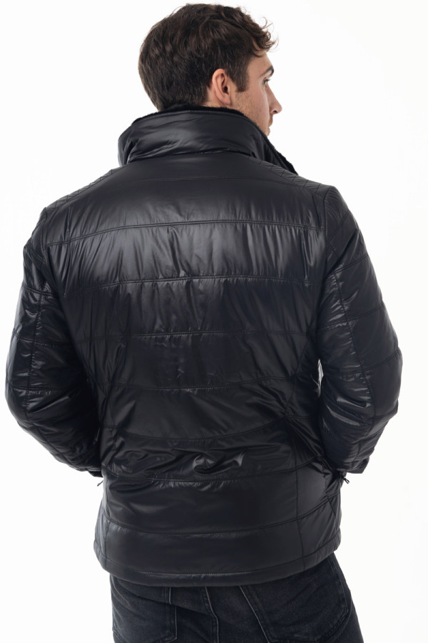 Куртка на верблюжьей шерсти мужская Freever WF 2117 черная, Фото №6 - freever.ua