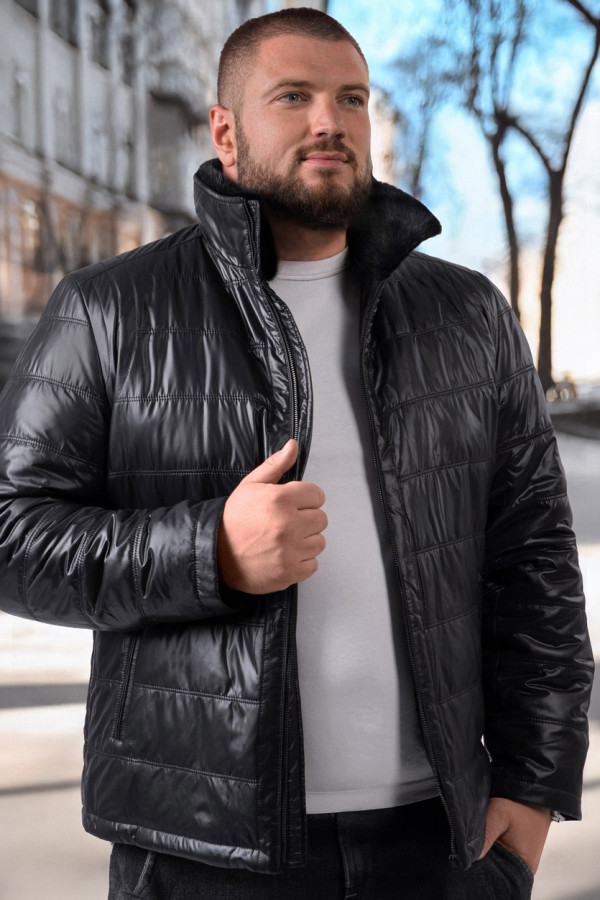 Куртка на верблюжої вовни чоловіча Freever WF 2117 чорна, Фото №3- freever.ua