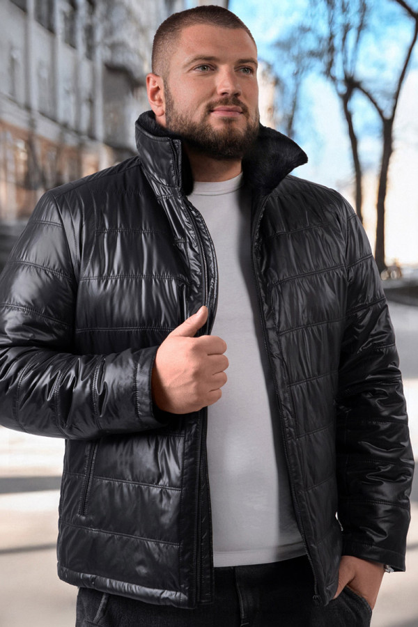 Куртка на верблюжьей шерсти мужская Freever WF 2117 черная, Фото №3- freever.ua