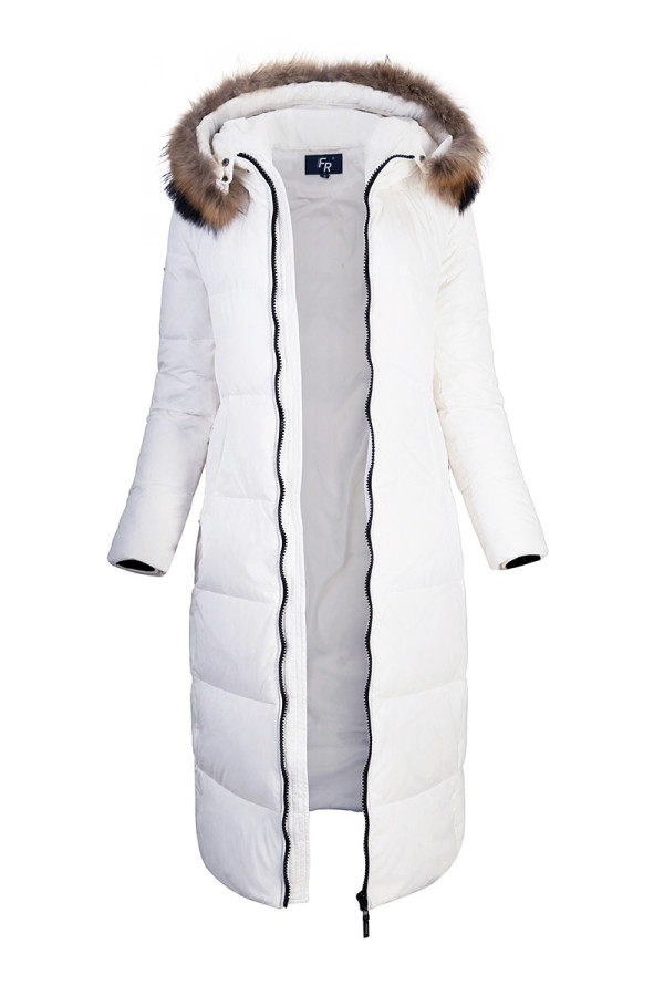 Пальто пуховое женское Freever WF 21181 белое, Фото №4 - freever.ua