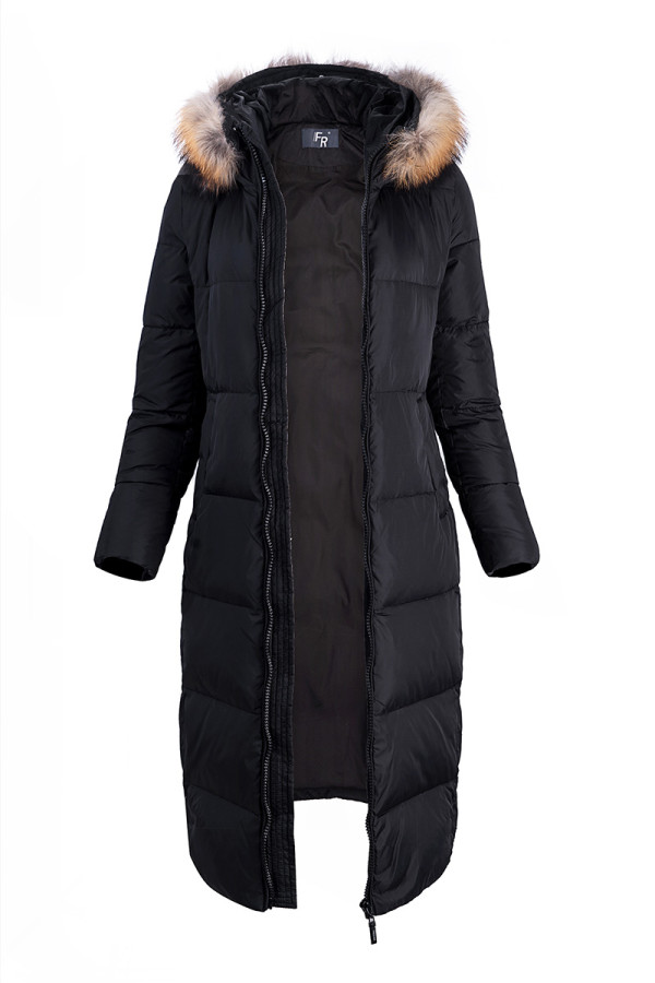 Пальто пуховое женское Freever WF 21181 черное - freever.ua