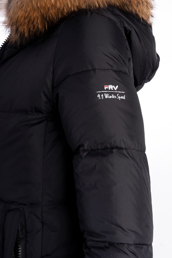 Пальто пуховое женское Freever WF 21181 черное, Фото №7 - freever.ua