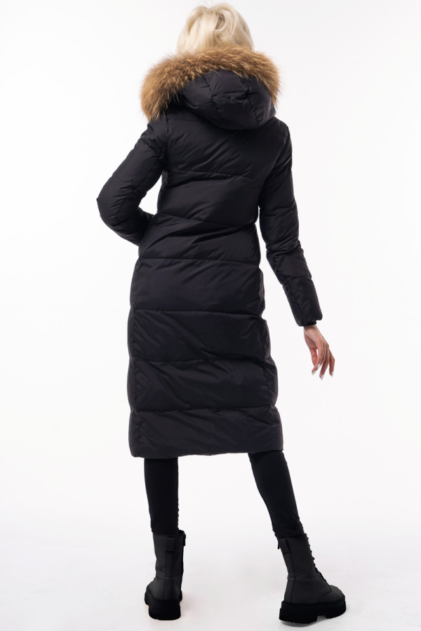 Пальто пухове жіноче Freever WF 21181 чорне, Фото №5 - freever.ua