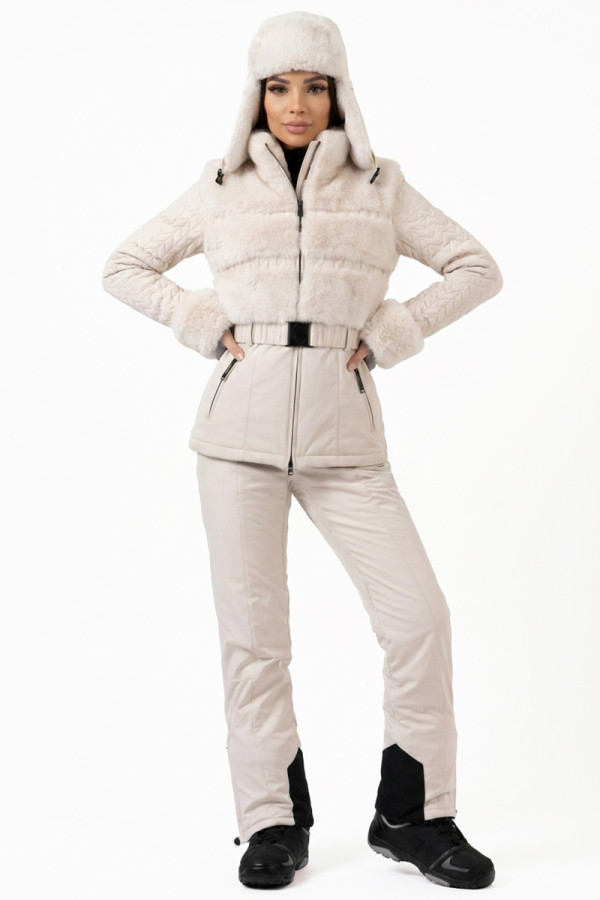 Жіночий гірськолижний костюм Freever NF 21616-21655 бежевий, Фото №2- freever.ua