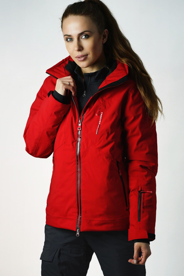 Гірськолижна куртка жіноча Freever WF 21618 червона, Фото №5 - freever.ua