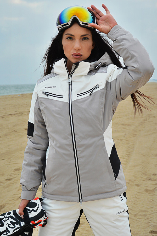 Гірськолижна куртка жіноча Freever WF 21619 бежева, Фото №2 - freever.ua