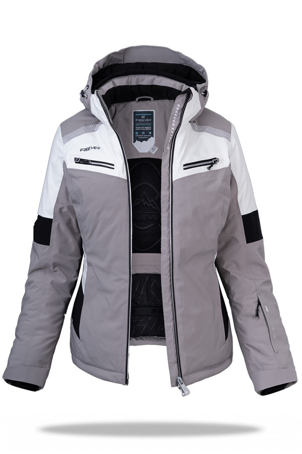Горнолыжная куртка женская Freever WF 21619 бежевая