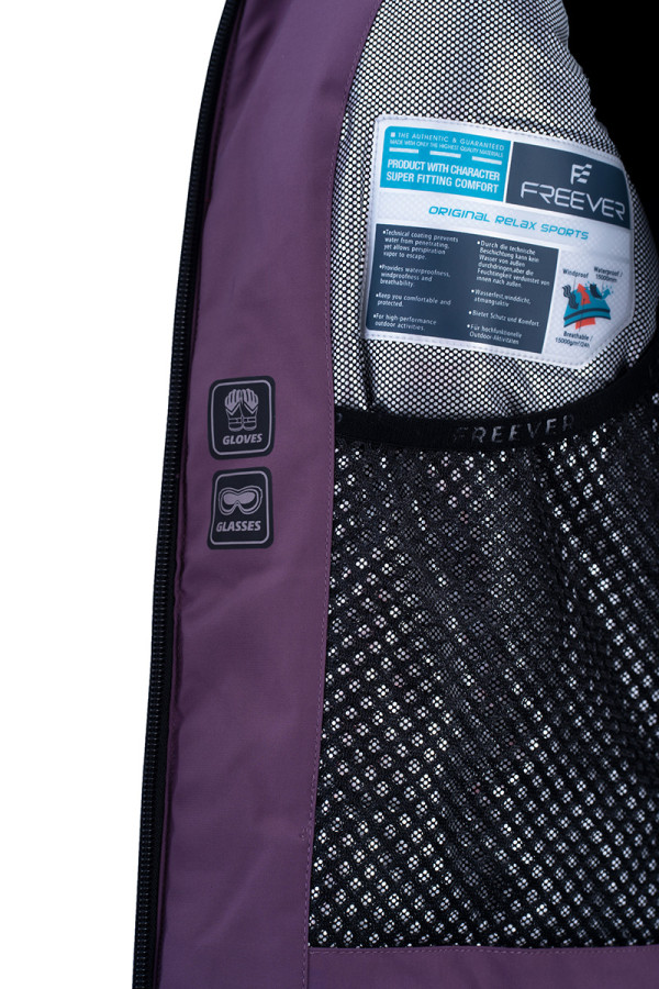 Горнолыжная куртка женская Freever WF 21619 фиолетовая, Фото №11 - freever.ua