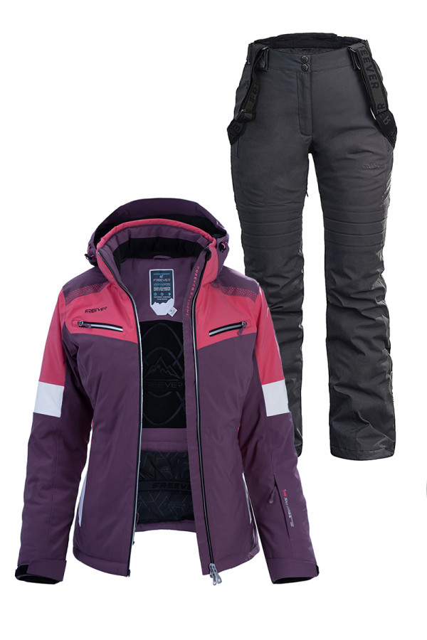 Женский лыжный костюм FREEVER 21619-522 фиолетовый - freever.ua