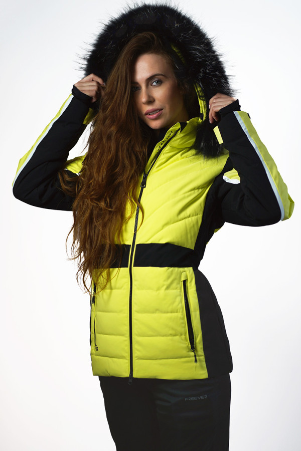 Гірськолижна куртка жіноча Freever WF 21620 жовта, Фото №4 - freever.ua