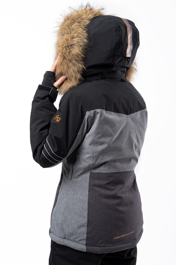 Жіноча гірськолижна куртка Freever WF 21621 чорна, Фото №16 - freever.ua