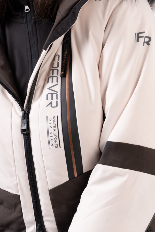 Жіноча гірськолижна куртка Freever NF 21630 бежева, Фото №5- freever.ua