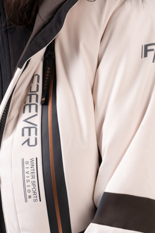 Жіноча гірськолижна куртка Freever NF 21630 бежева, Фото №5- freever.ua