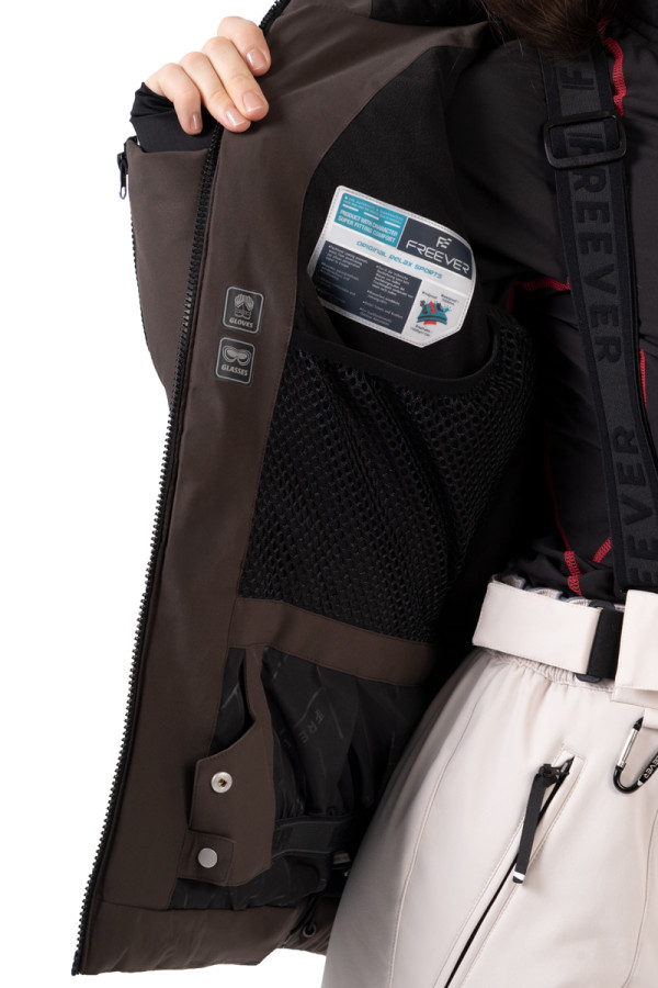 Жіноча гірськолижна куртка Freever NF 21630 бежева, Фото №4- freever.ua