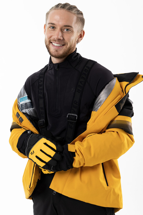 Горнолыжная куртка мужская Freever AF 21634 желтая, Фото №8 - freever.ua